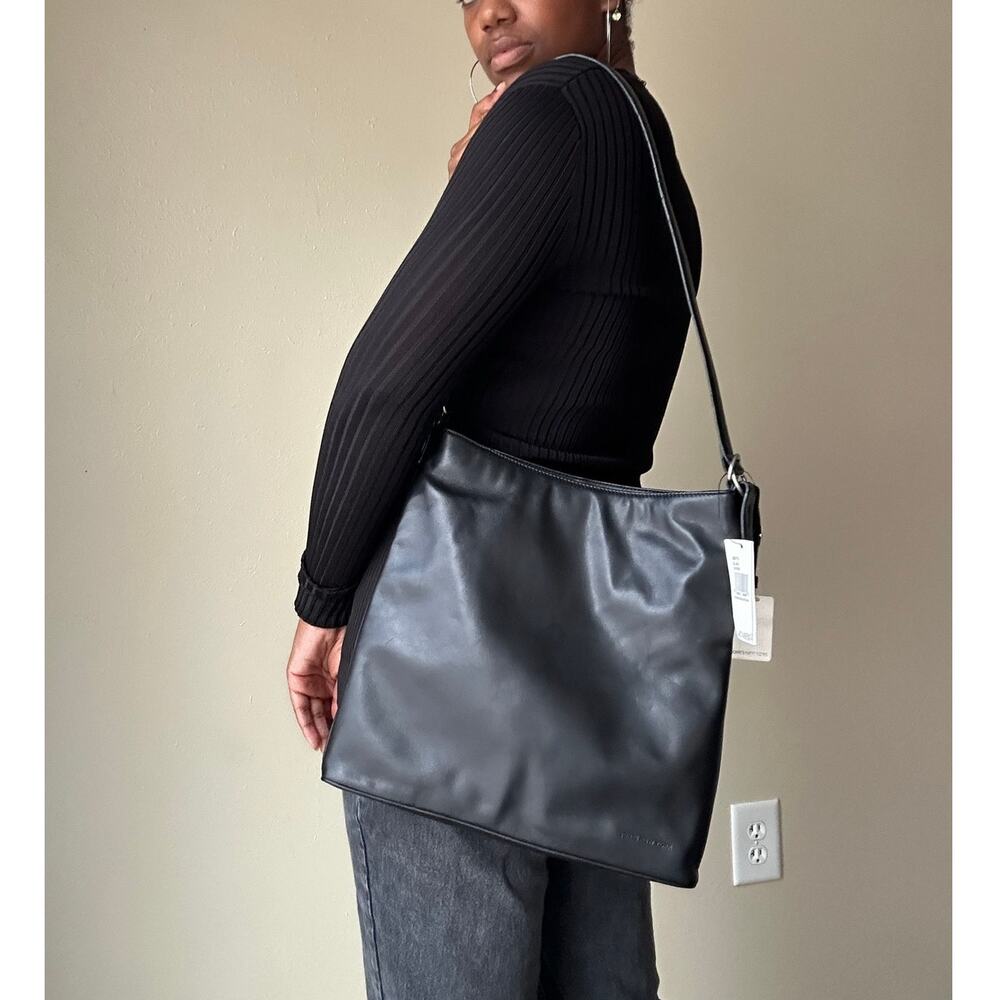 Jones New York Geniune Leather Black Shoulder Bag One Size